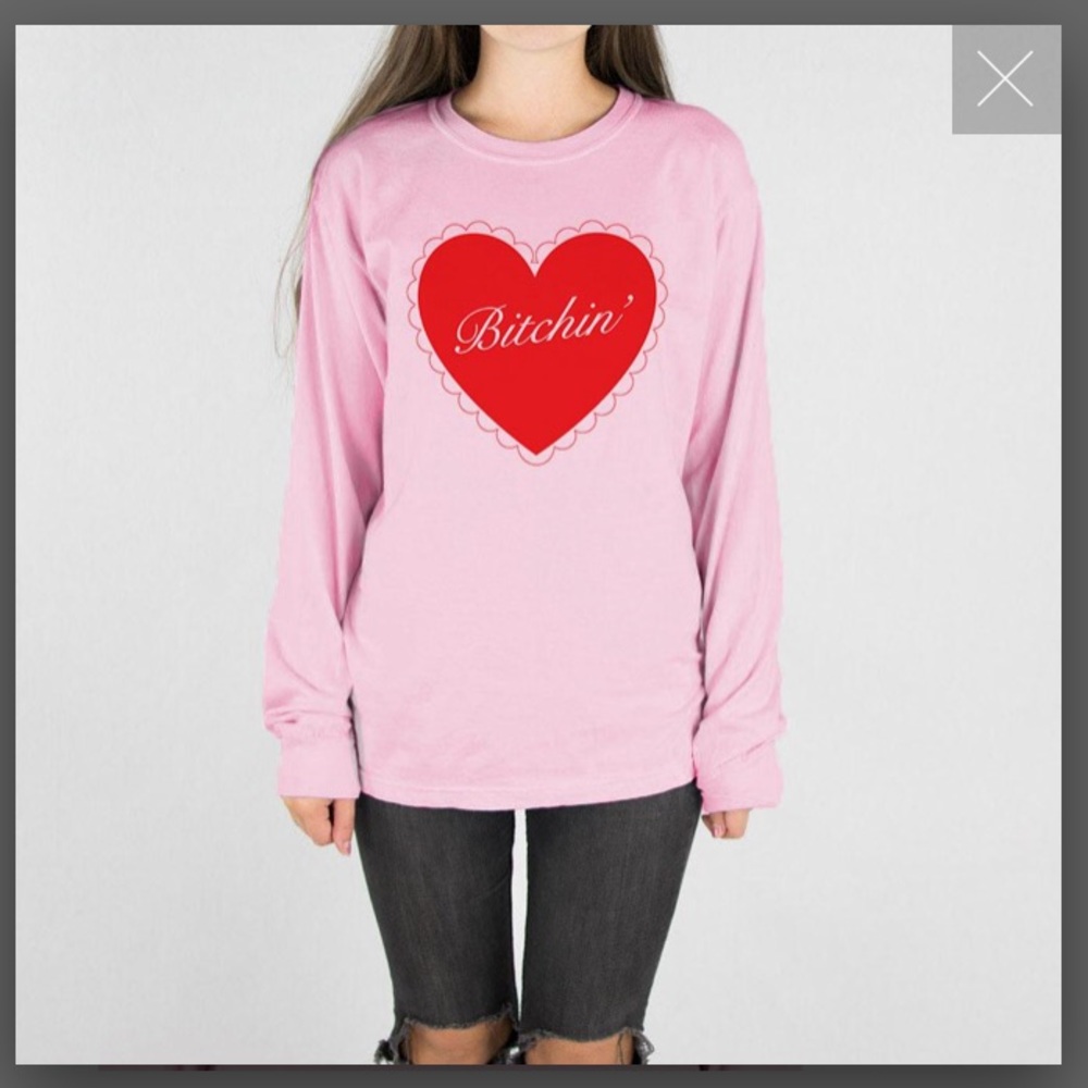 BITCHIN HEART LONG SLEEVE SWEATER